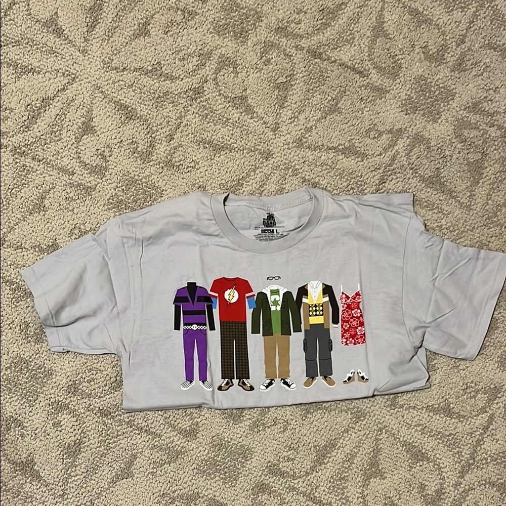 RARE Big Bang Theory Gray Short Sleeve Tee - size L